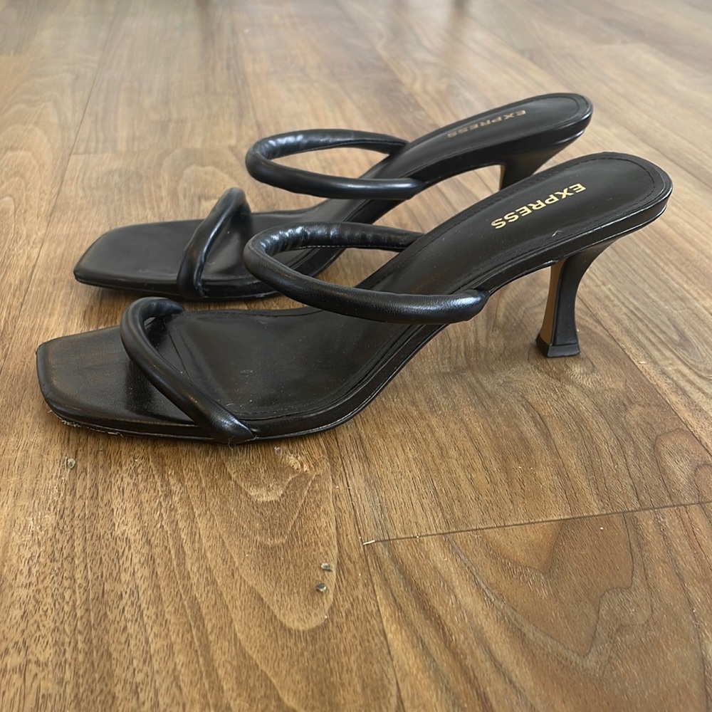 Express black strappy heels